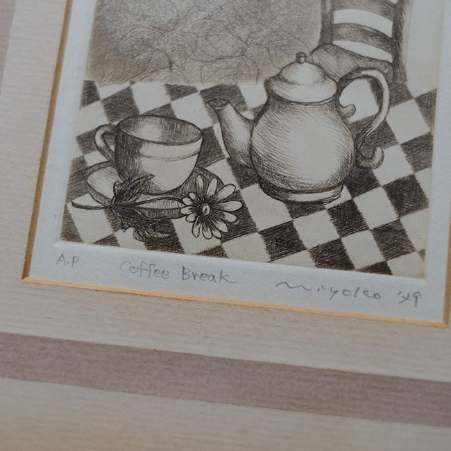 リトグラフ「Coffee Break」Miyolco