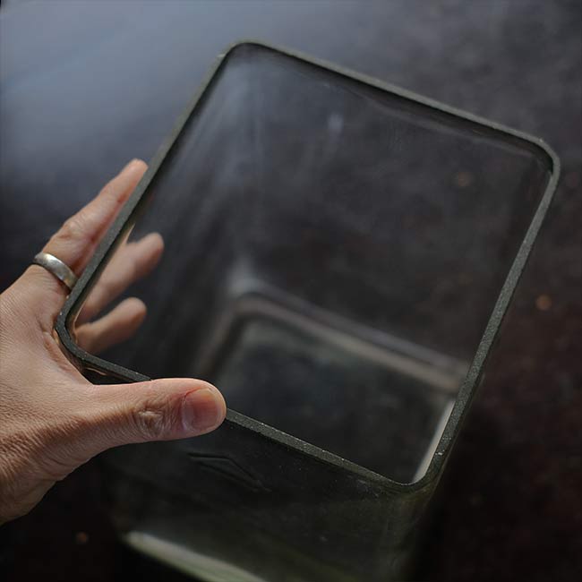 Glass battery case