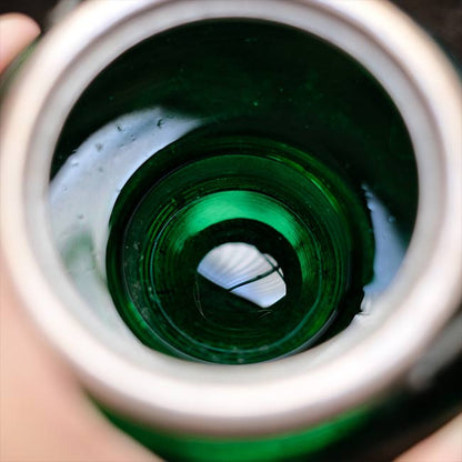 大正～昭和初期 ガラスのシュガーポットL 緑