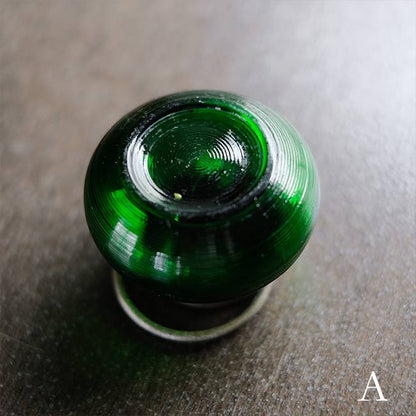 大正～昭和初期 ガラスのシュガーポットS 緑
