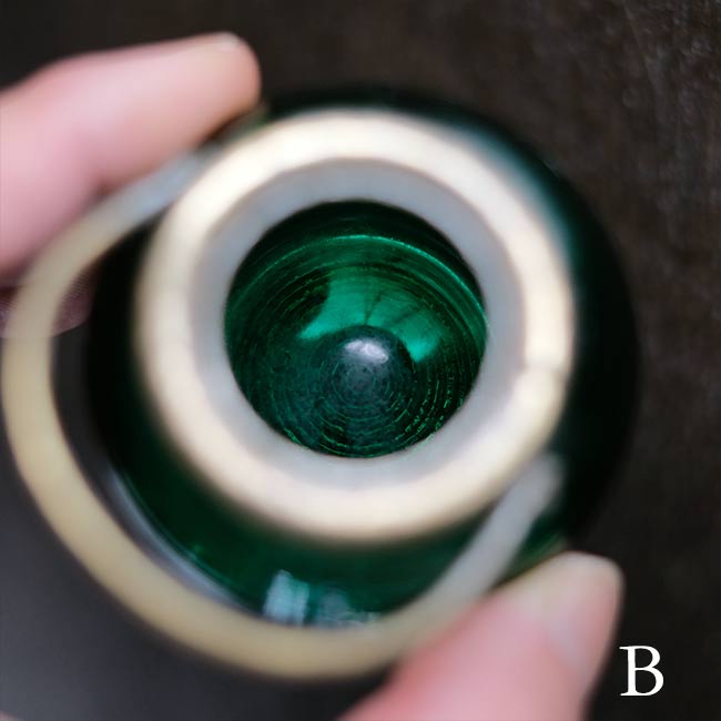 大正～昭和初期 ガラスのシュガーポットS 緑