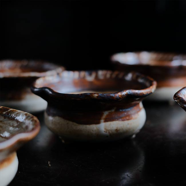 Kikusengama Shino bowl