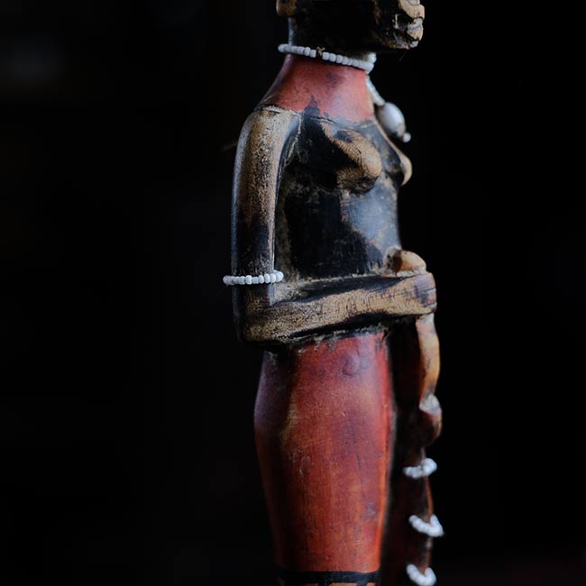 Wooden carving of a Masai woman