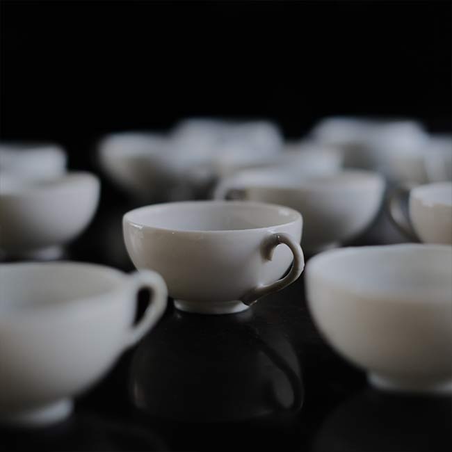 Small white porcelain cup