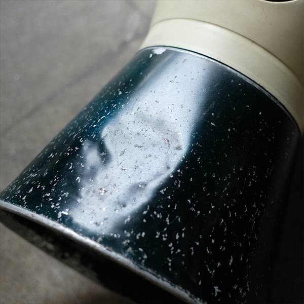 Aluminum stool with wastebasket