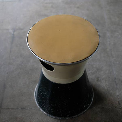 Aluminum stool with wastebasket