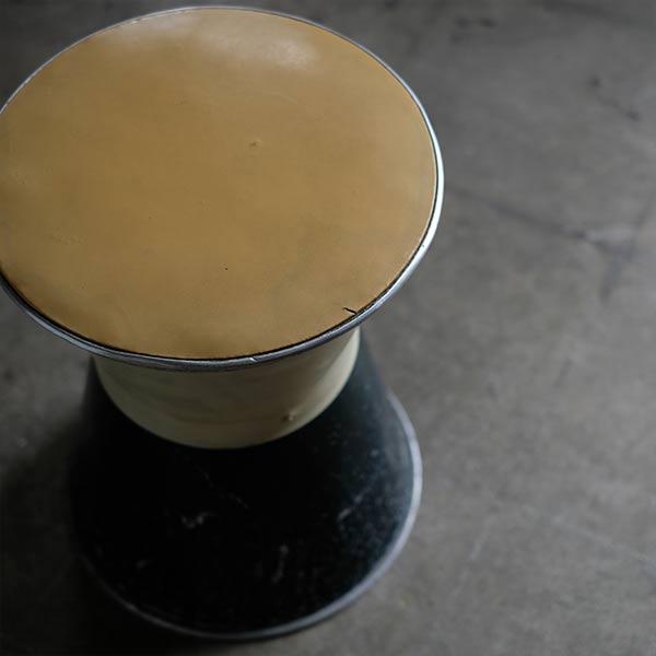 Aluminum stool with wastebasket