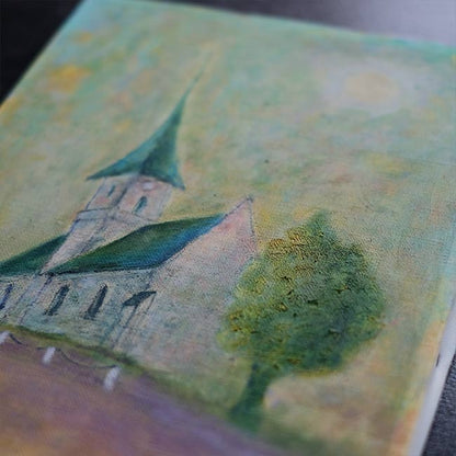 油彩画「教会」