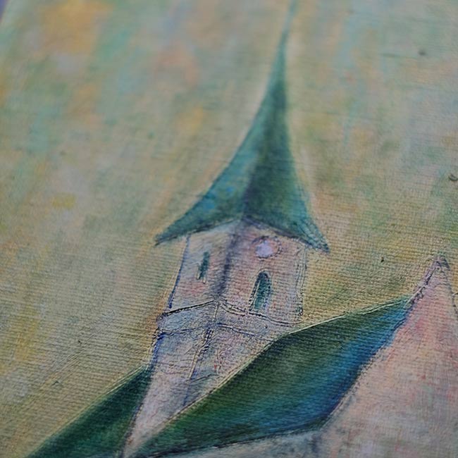 油彩画「教会」