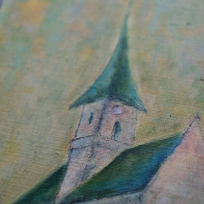 油彩画「教会」