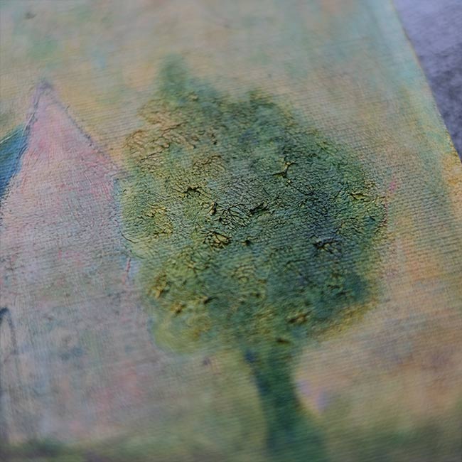 油彩画「教会」