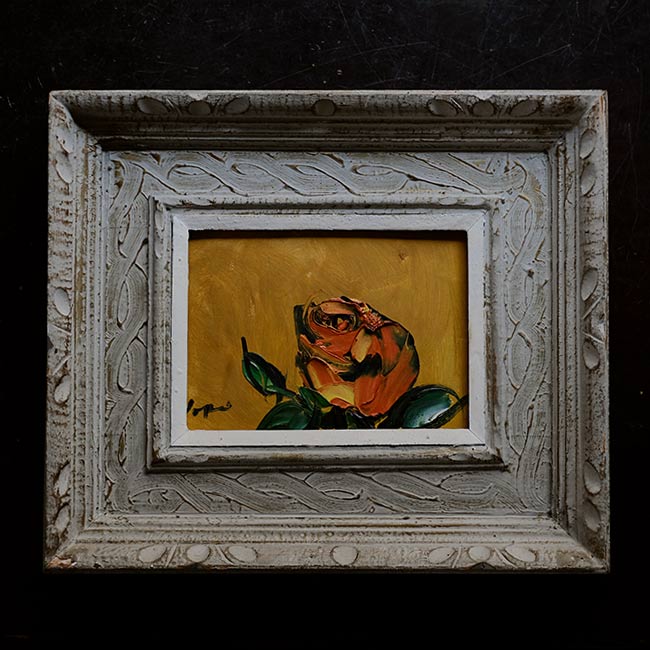 日野 皖 『薔薇』 油絵・油彩画 F6(6号)
