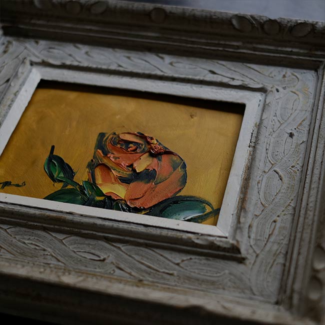 油彩画「薔薇」
