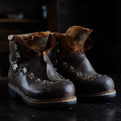 Leather hiking boots