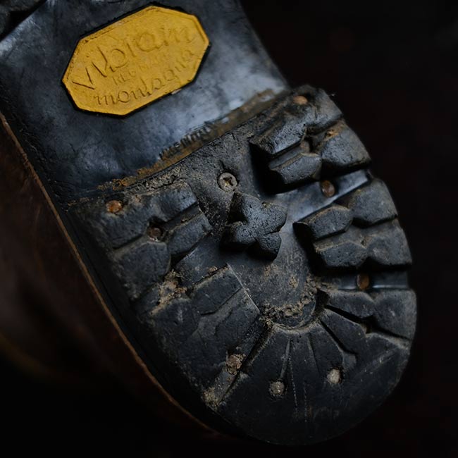 Leather hiking boots