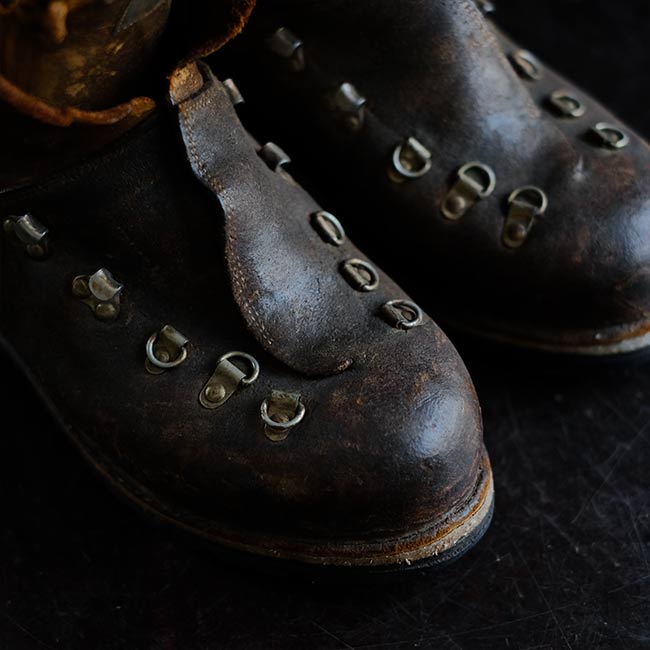Leather hiking boots