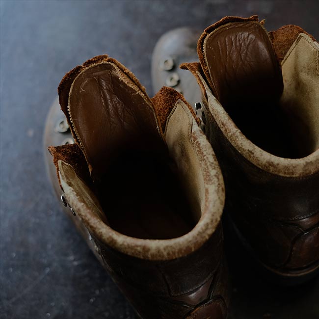Leather hiking boots