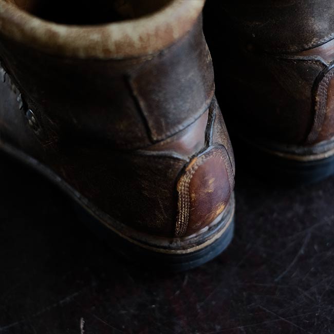 Leather hiking boots