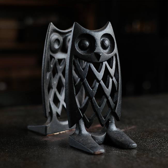 南部鉄器 ふくろうのブックエンド