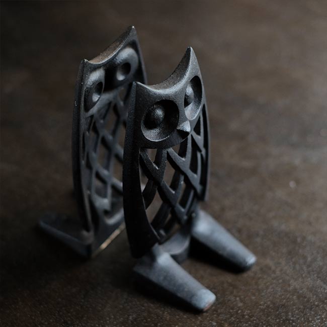 南部鉄器 ふくろうのブックエンド