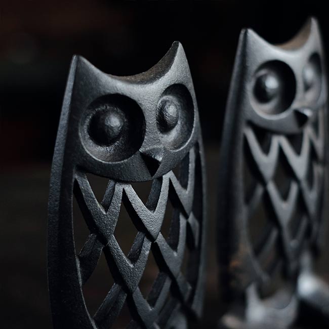 南部鉄器 ふくろうのブックエンド