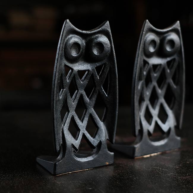 南部鉄器 ふくろうのブックエンド