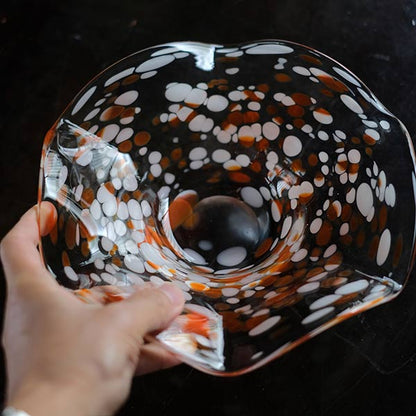 Polka dot glass vessel