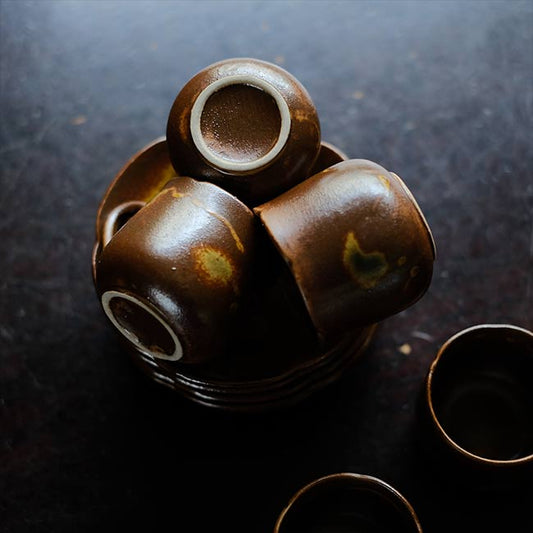 茶釉のカップ＆ソーサー