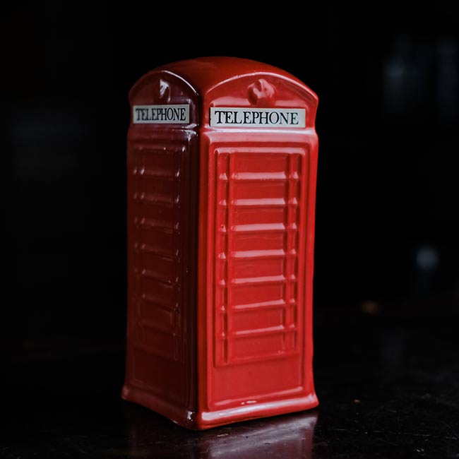 Telephone box piggy bank