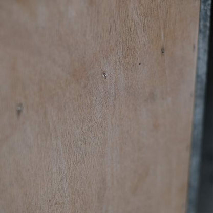 Wood and tin storage shelves