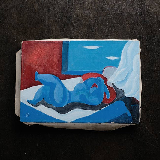 油彩画「横たわる女性」