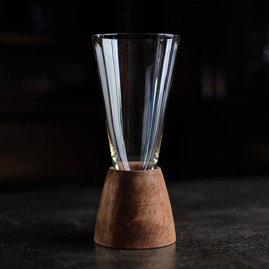 Wooden base glass