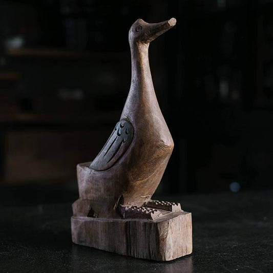 Carved wooden goose