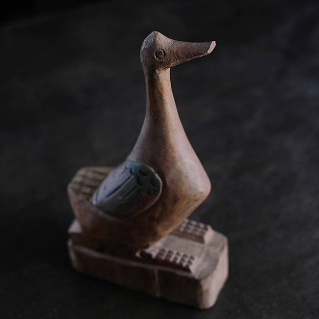Carved wooden goose