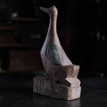 Carved wooden goose