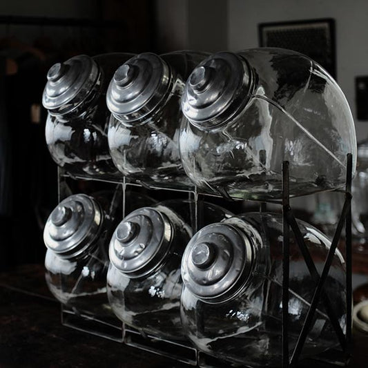 Retro glass six-piece cat bottle