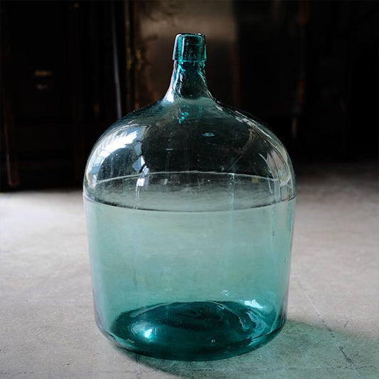 Aqua blue demijohn bottle