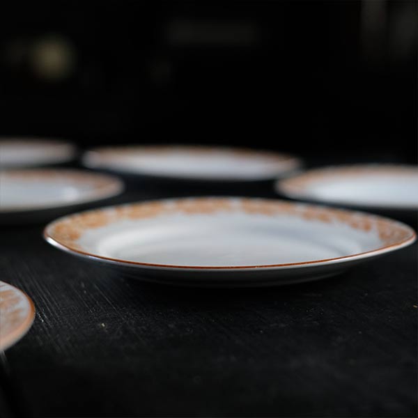 IMPERIAL IRONSTONE（日本硬質陶器）草文の入った皿 φ20cm