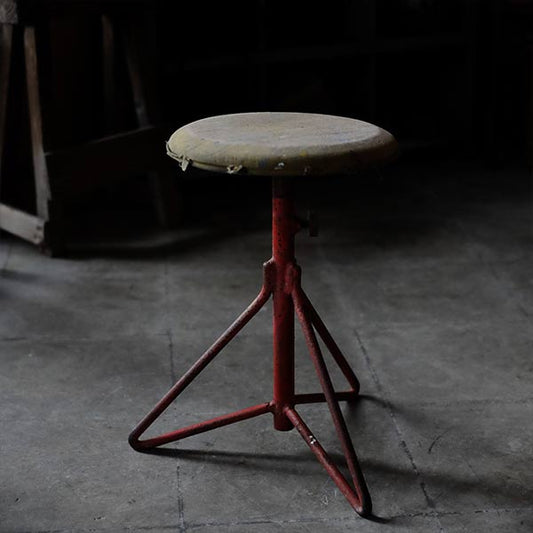 Red iron leg stool