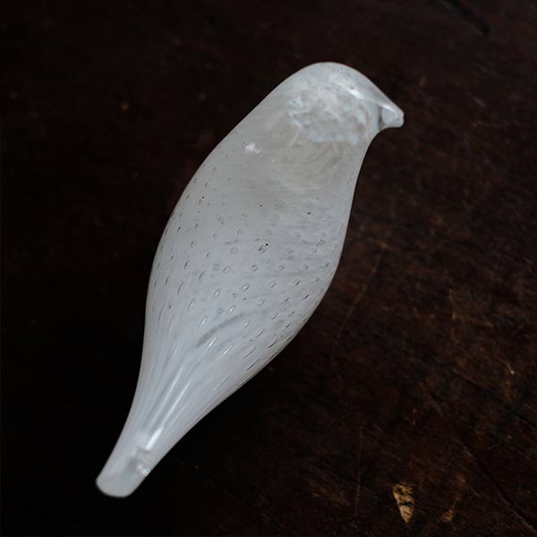 Vicke Lindstrand（ヴィッケ・リンドストランド）ガラスの鳥（白）
