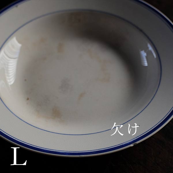 NIPPON KOSHITSU TOKIO（日本硬質陶器）IRONSTONE ブルーラインの皿 φ22.5cm