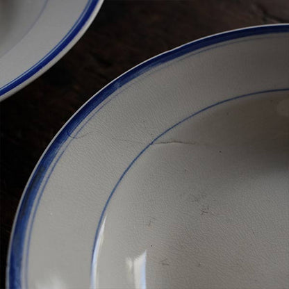 NIPPON KOSHITSU TOKIO（日本硬質陶器）IRONSTONE ブルーラインの皿 φ22.5cm
