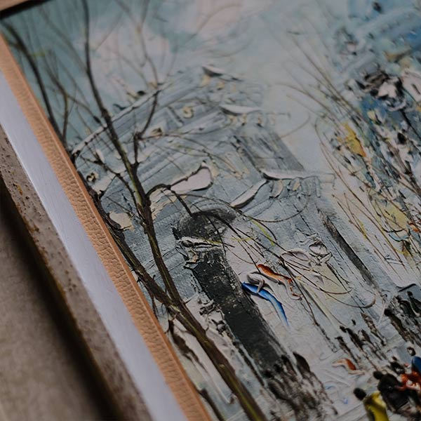 油彩画「冬のパリ」
