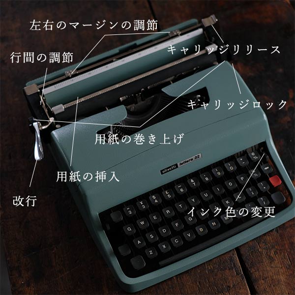 OLIVETTI 'Lettera 32' タイプライター（英字）インクリボン交換済み ...