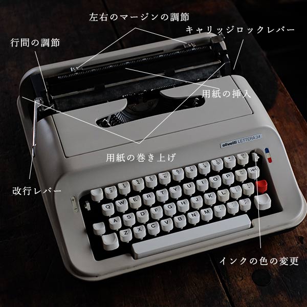 OLIVETTI 'Lettera 34' タイプライター（英字）インクリボン交換済み 訳あり – zakka store towi