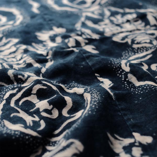 古布 藍染め 襤褸 大風呂敷 垂れ幕 Japanブルー 珍裂襤褸布団皮 - 素材 