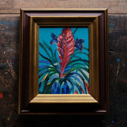 油彩画「南国の花」