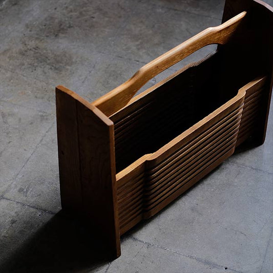 wooden magazine rack