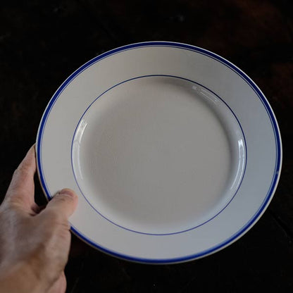 山庄製陶所 IRONSTONE ブルーラインの皿 φ23cm